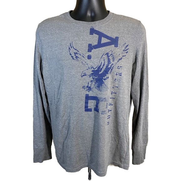 American Eagle Outfitters Other - American Eagle Athletic Fit Gray With Blue Logo long Sleeve T Shirt Size M